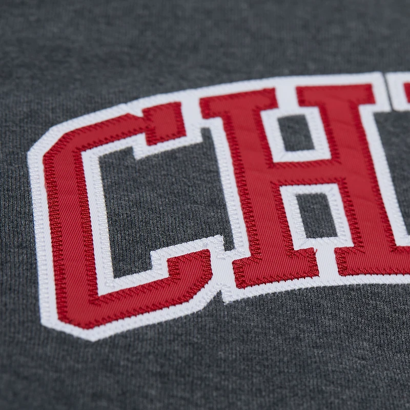 Sweat-shirt en molleton Mitchell & Ness Heather Charcoal pour homme, victoire séries éliminatoires des Blackhawks de Chicago