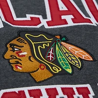 Sweat-shirt en molleton Mitchell & Ness Heather Charcoal pour homme, victoire séries éliminatoires des Blackhawks de Chicago