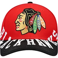 Men's Mitchell & Ness Red/Black Chicago Blackhawks Underarch Two-Tone Pro Crown Snapback Hat