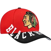 Men's Mitchell & Ness Red/Black Chicago Blackhawks Underarch Two-Tone Pro Crown Snapback Hat