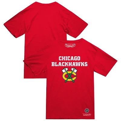 T-shirt Mitchell & Ness rouge pour homme, motif héritage des Blackhawks de Chicago