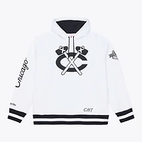 Sweat à capuche en polaire arctique Mitchell & Ness blanc Chicago Blackhawks pour homme