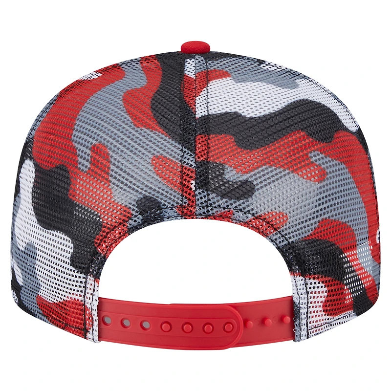 Men's New Era Black/Red Chicago Blackhawks Camo Meshback 9FIFTY Snapback Hat