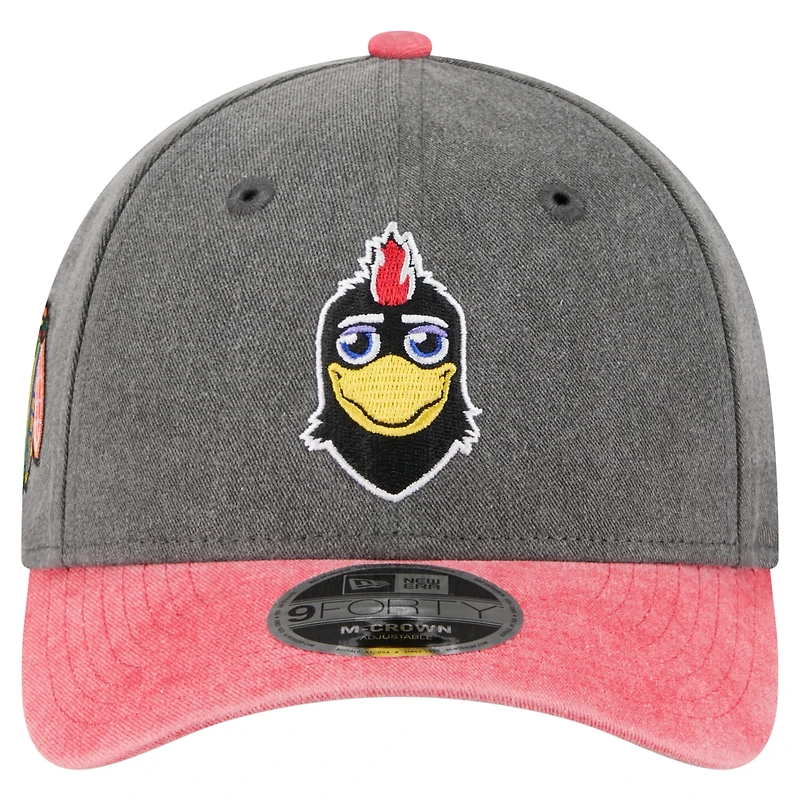 Men's New Era Black/Red Chicago Blackhawks Mascot 2-Tone 9FORTY Adjustable Hat