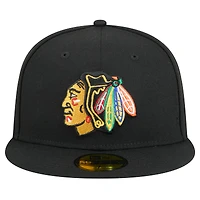 Casquette ajustée Core 59FIFTY Chicago Blackhawks pour homme New Era noire