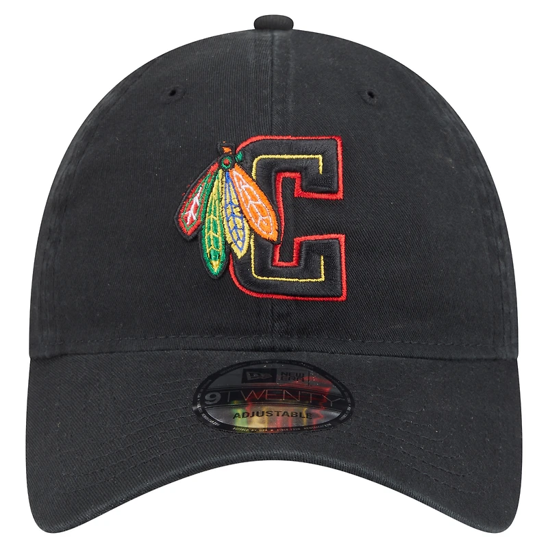 Men's New Era Black Chicago Blackhawks Deceptor 9TWENTY Adjustable Hat