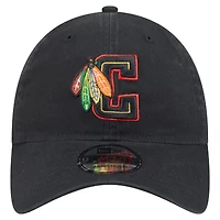 Men's New Era Black Chicago Blackhawks Deceptor 9TWENTY Adjustable Hat