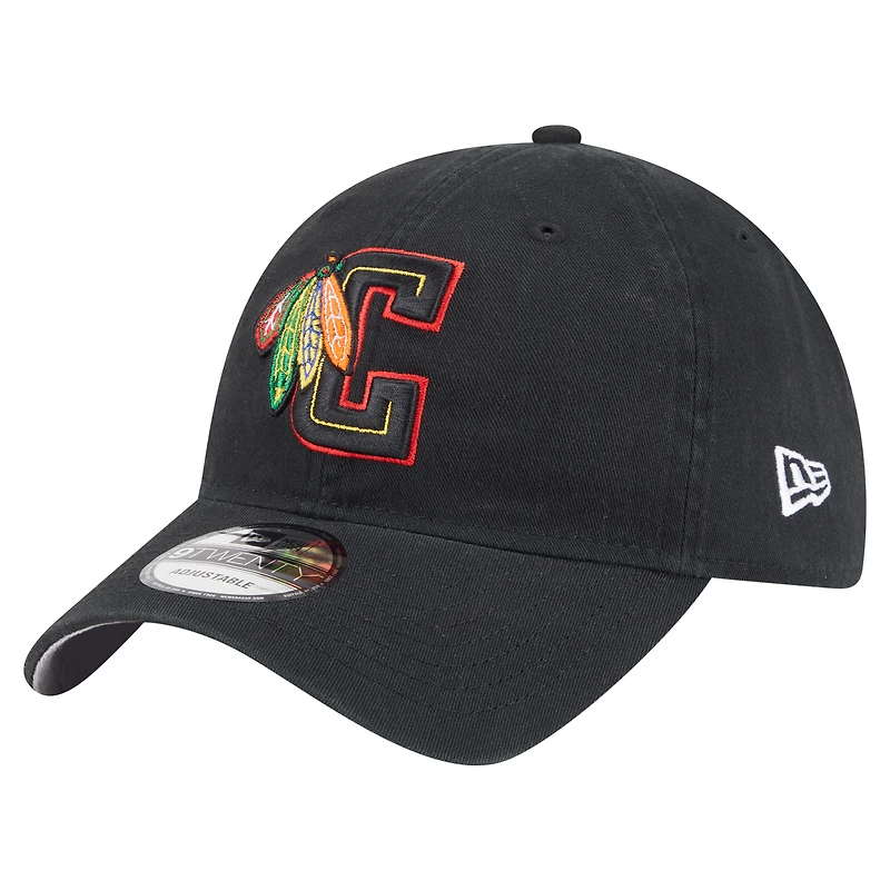Men's New Era Black Chicago Blackhawks Deceptor 9TWENTY Adjustable Hat