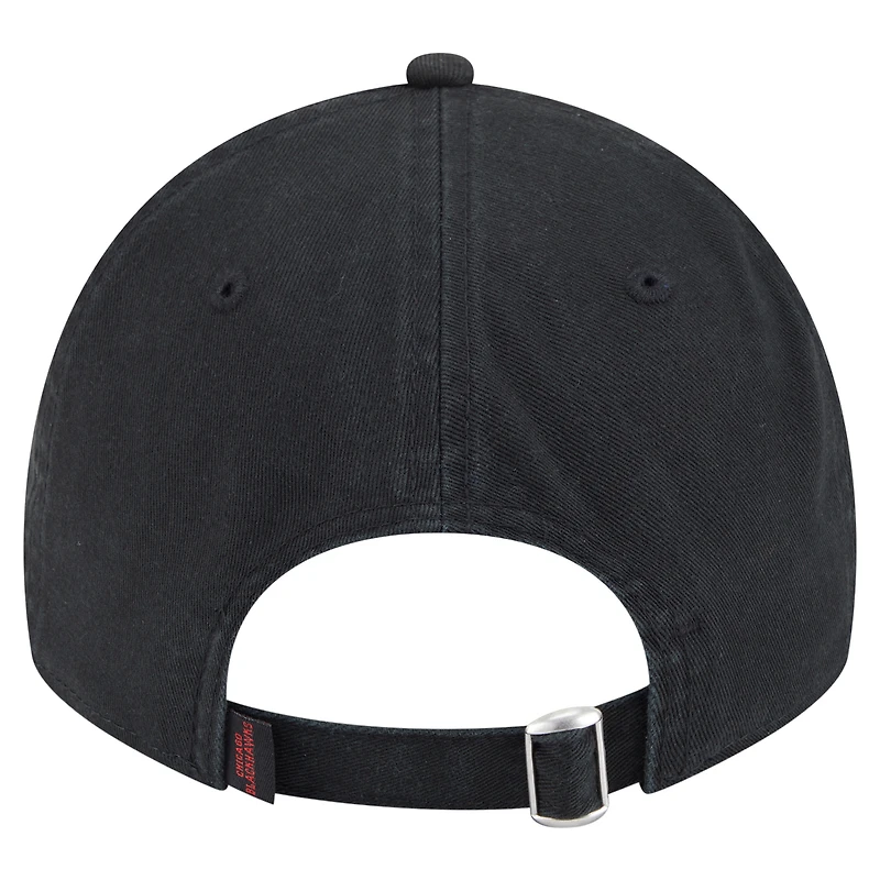 Men's New Era Black Chicago Blackhawks Deceptor 9TWENTY Adjustable Hat