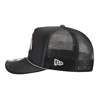 Men's New Era  Black Chicago Blackhawks Faded A-Frame 9FIFTY Trucker Snapback Hat