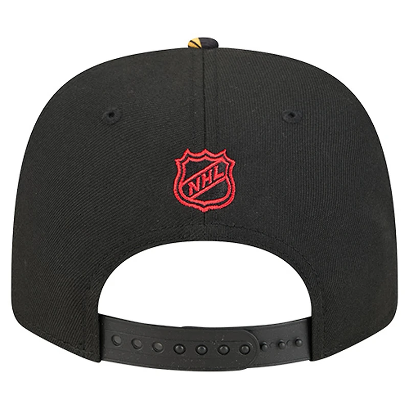 Casquette ajustable 9SEVENTY noire New Era pour homme avec visière mascotte des Chicago Blackhawks