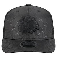 Casquette de camionneur ajustable en nylon matelassé 9SEVENTY des Chicago Blackhawks de New Era pour homme