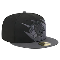 Men's New Era  Black Chicago Blackhawks Spikes 59FIFTY Fitted Hat