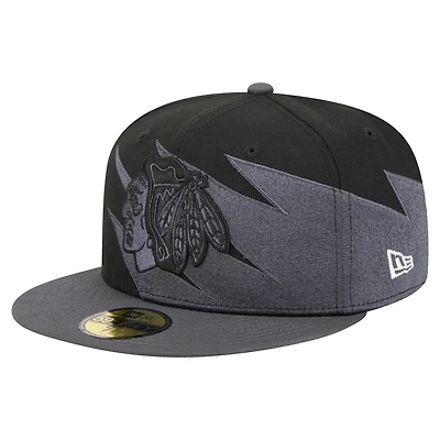 Men's New Era  Black Chicago Blackhawks Spikes 59FIFTY Fitted Hat