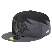 Men's New Era  Black Chicago Blackhawks Spikes 59FIFTY Fitted Hat