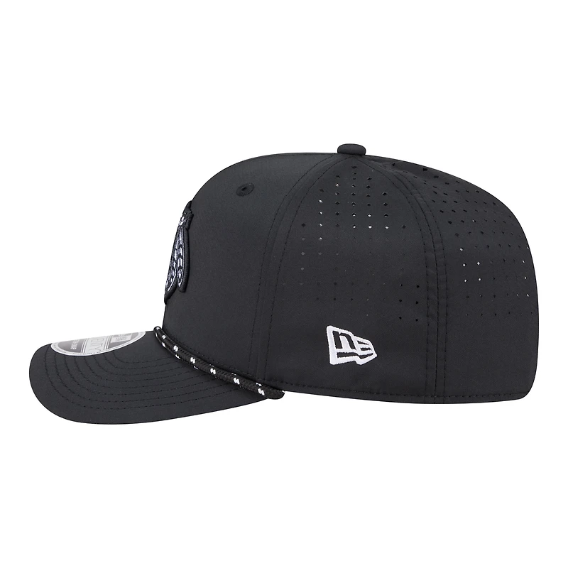 Men's New Era Black Chicago Blackhawks Sport Vented 9SEVENTY Rope Adjustable Hat