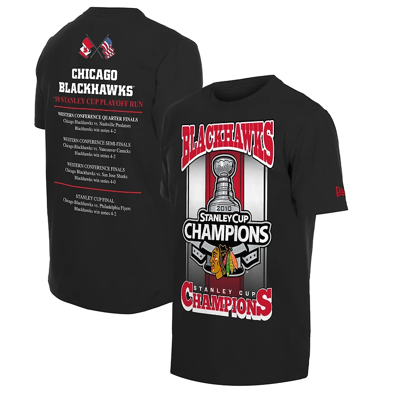 Men's New Era Black Chicago Blackhawks Stanley Cup Trophy Graphic T-Shirt