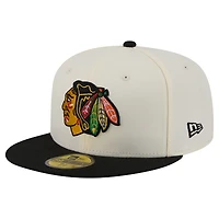 Men's New Era  Cream Chicago Blackhawks 250th Anniversary of the United States Two-Tone 59FIFTY Fitted Hat