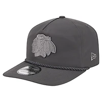 Men's New Era Graphite Chicago Blackhawks Tonal Rope 19TWENTY Adjustable Hat