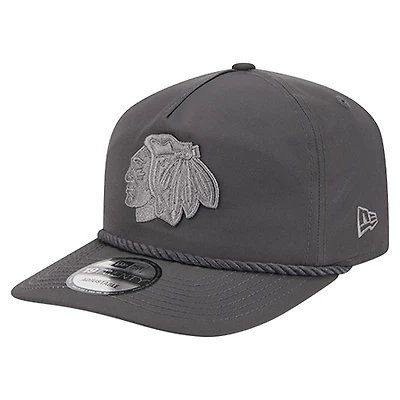 Men's New Era Graphite Chicago Blackhawks Tonal Rope 19TWENTY Adjustable Hat
