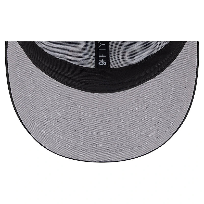 Casquette snapback 9FIFTY basse en laine New Era pour homme, gris/noir, avec pin des Blackhawks de Chicago