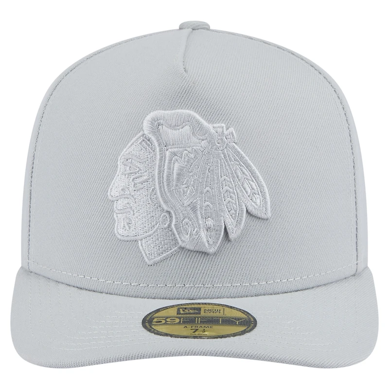 Casquette ajustée A-Frame 59FIFTY pour homme avec pack de couleurs des Chicago Blackhawks New Era gris