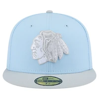 Men's New Era  Light Blue/Gray Chicago Blackhawks Color Pack Two-Tone 59FIFTY Fitted Hat