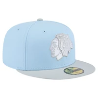 Men's New Era  Light Blue/Gray Chicago Blackhawks Color Pack Two-Tone 59FIFTY Fitted Hat