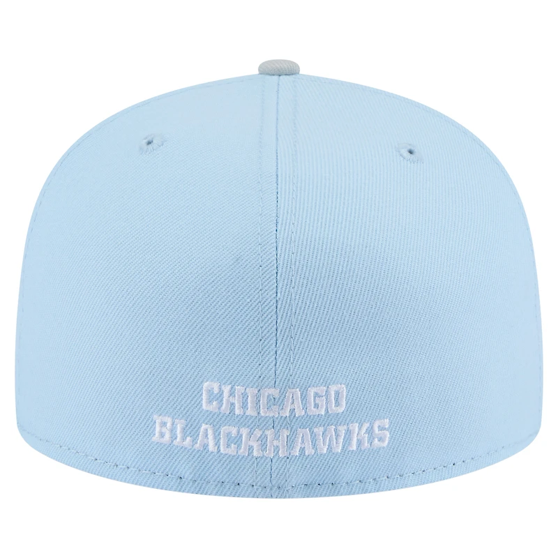 Men's New Era  Light Blue/Gray Chicago Blackhawks Color Pack Two-Tone 59FIFTY Fitted Hat