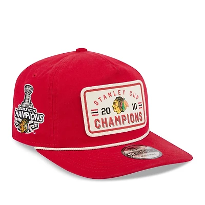 Casquette ajustable New Era rouge Chicago Blackhawks, champions de la Coupe Stanley 2010, modèle 19TWENTY pour homme