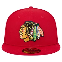 Casquette ajustée Core 59FIFTY Chicago Blackhawks rouge New Era pour homme