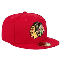 Casquette ajustée Core 59FIFTY Chicago Blackhawks rouge New Era pour homme