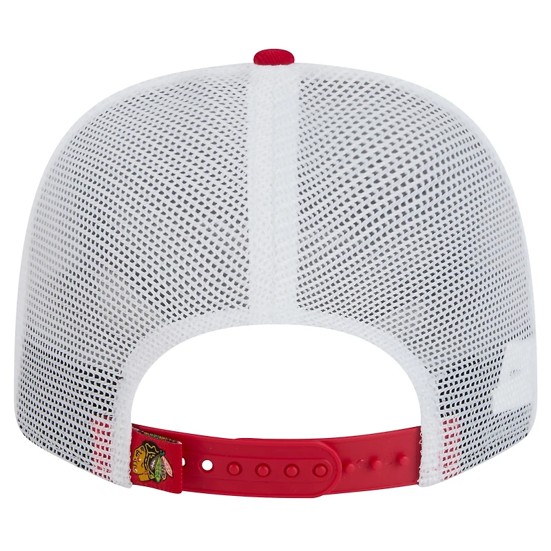 Casquette camionneur extensible 9SEVENTY Chicago Blackhawks rouge New Era pour homme