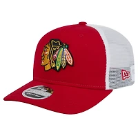 Casquette camionneur extensible 9SEVENTY Chicago Blackhawks rouge New Era pour homme