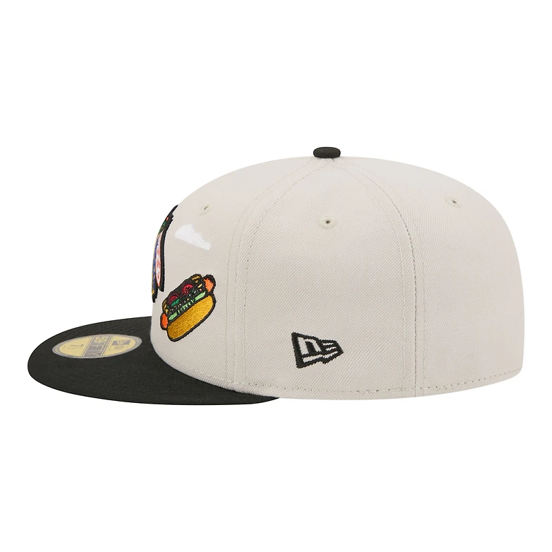 Casquette ajustée New Era 59FIFTY pour homme, beige/noir, Chicago Blackhawks, modèle City Icon.