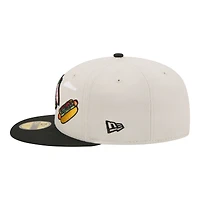 Casquette ajustée New Era 59FIFTY pour homme, beige/noir, Chicago Blackhawks, modèle City Icon.