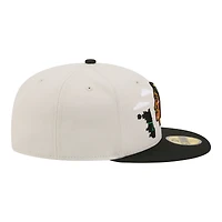 Casquette ajustée New Era 59FIFTY pour homme, beige/noir, Chicago Blackhawks, modèle City Icon.