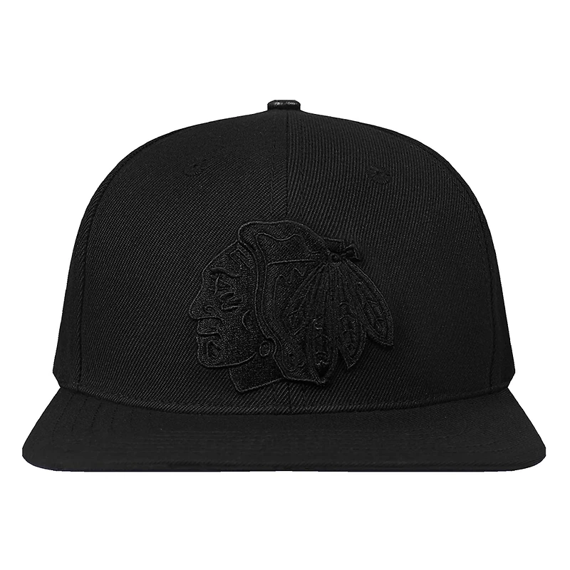 Men's Pro Standard Black Chicago Blackhawks Classic Tonal Snapback Hat