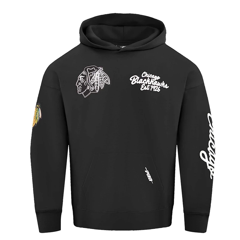 Men's Pro Standard  Black Chicago Blackhawks Paint the City Pullover Hoodie