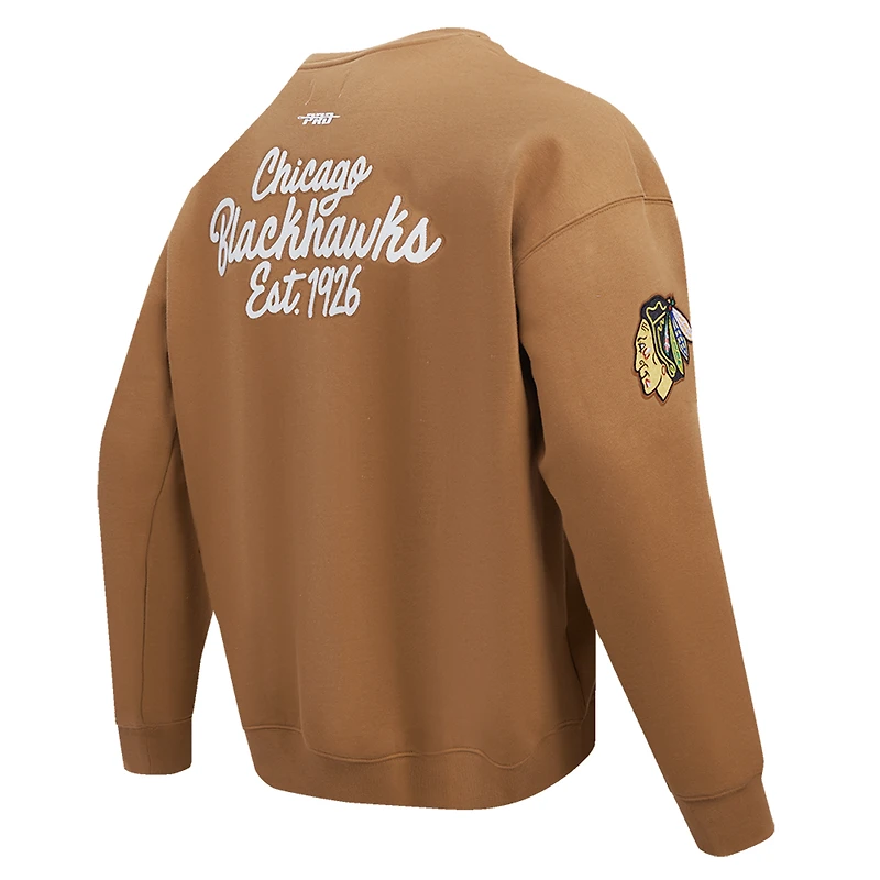 Sweat-shirt à enfiler Pro Standard Brown Chicago Blackhawks Paint the City pour homme