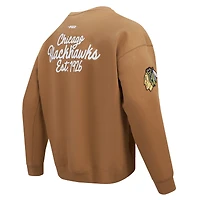 Sweat-shirt à enfiler Pro Standard Brown Chicago Blackhawks Paint the City pour homme
