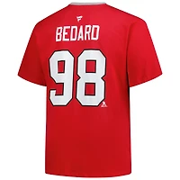 T-shirt homme Connor Bedard rouge Chicago Blackhawks Big & Tall avec nom et numéro