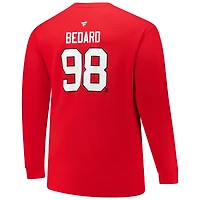 Sweat-shirt thermique à col rond pour homme Connor Bedard Red Chicago Blackhawks Big & Tall Name Number