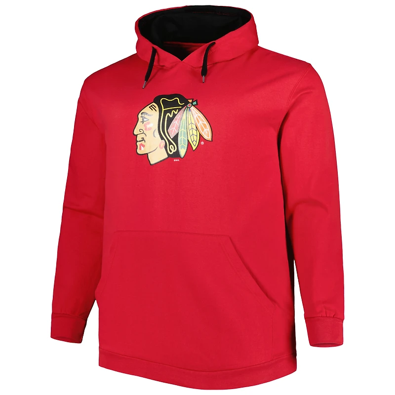Men's Red Chicago Blackhawks Big & Tall Fleece Pullover Hoodie