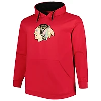 Men's Red Chicago Blackhawks Big & Tall Fleece Pullover Hoodie