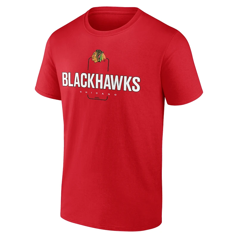 Men's Red Chicago Blackhawks Custom Midfielder T-Shirt