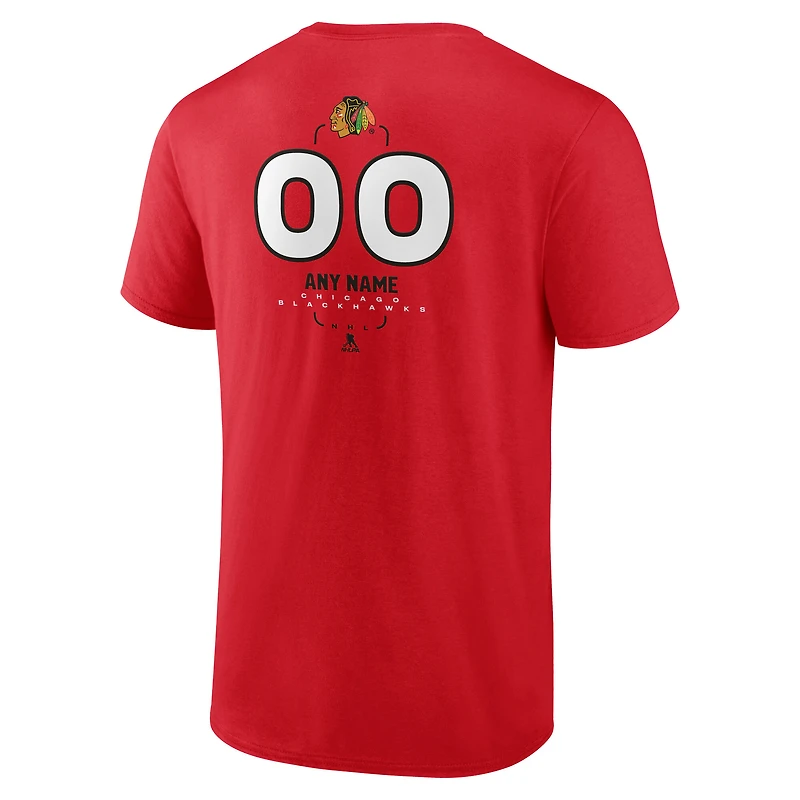 Men's Red Chicago Blackhawks Custom Midfielder T-Shirt