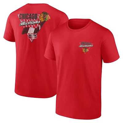Men's Red Chicago Blackhawks Net Slap T-Shirt
