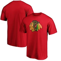 T-shirt rouge pour homme avec logo principal des Blackhawks de Chicago