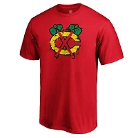 T-shirt rouge pour homme avec logo Splatter des Blackhawks de Chicago